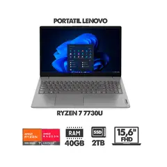 LENOVO - Portatil Ryzen 7 7730U / 40Gb Ram / Ssd 2TB / 15.6” Full HD