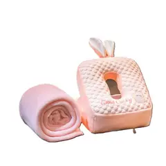 BEBESITOS - ALMOHADA DE DESCANSO PARA TRABAJO VIAJES CON COBIJA CONEJA