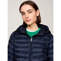 TOMMY HILFIGER - Chaqueta azul acolchada con logo bordado
