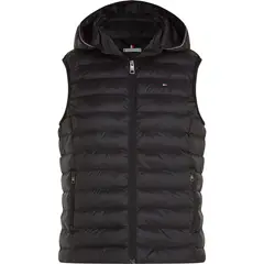 TOMMY HILFIGER - Chaleco negro acolchado global stripe
