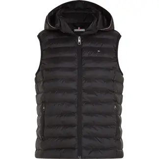TOMMY HILFIGER - Chaleco negro acolchado global stripe