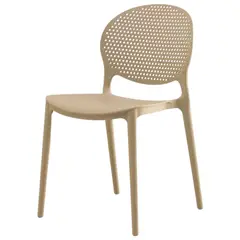 MOBLIHOUSE - Silla Comedor Padua Beige Silla Exterior Apilable Resistente