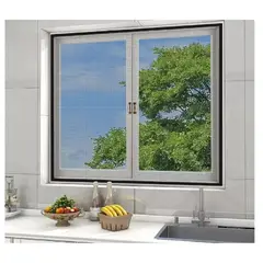 GENERICO - Mosquitero Ventana Ajustable 1.30 X 1.50m Malla Y Velcro (negro)