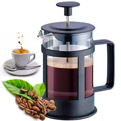 ONE PIXEL - Cafetera Prensa Francesa Acero Inoxidable 1L Vidrio Borosilicato