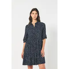 KOAJ - Vestido corto azul intenso con diseños de puntos blanc Mujer