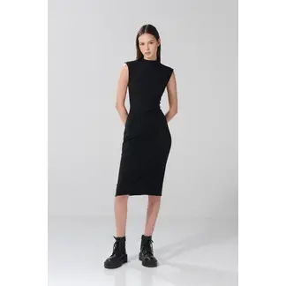 KOAJ - Vestido largo unicolor ajustado en rib con manga sisa Mujer
