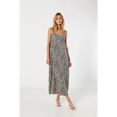 KOAJ - Vestido largo unicolor con bolsillos y tiras delgadas Mujer
