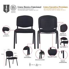 MUEBLESYA - Silla Interlocutora Funeque Tapizada Básica Funcional