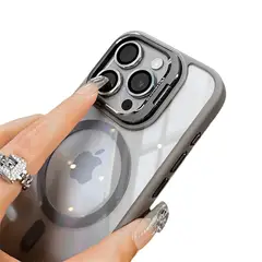 GENERICO - Funda Luxury Transparente Con Aros y Magnetico Para iPhone 11 Verde