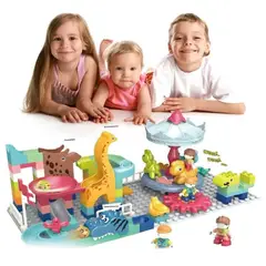 MARKET TOYS - Arma Todo Bloques Parque De Dinosaurios 86 Pcs Bloque Grande