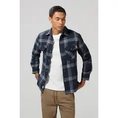 KOAJ - Sobre camisa a cuadros de onda utilitaria con doble bol Hombre