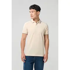 KOAJ - Camiseta unicolor polo manga corta con botones en peche Hombre