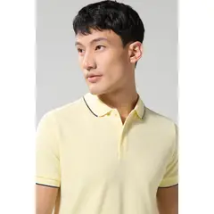 KOAJ - Camiseta unicolor polo manga corta con botones en peche Hombre