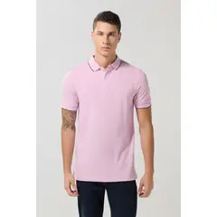 KOAJ - Camiseta unicolor polo manga corta con botones en peche Hombre
