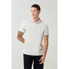 KOAJ - Camiseta unicolor polo con manga corta y doble botón Hombre