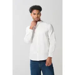 KOAJ - Camisa en algodón cuello nerú unicolor con manga larga Hombre