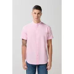 KOAJ - Camisa cuello nerú unicolor con botones en frente Hombre