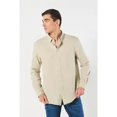 KOAJ - Camisa cuello button down manga larga en slim fit Hombre