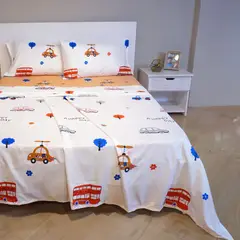 STANZIA HOME - Juego de Sabana Cars - Cama Sencillo - 100