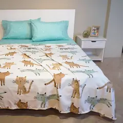 STANZIA HOME - Juego de Sabana Cats - Cama Doble - 140