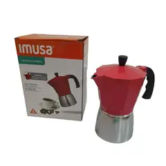 IMUSA - Cafetera Express de Aluminio 6 Tazas Roja