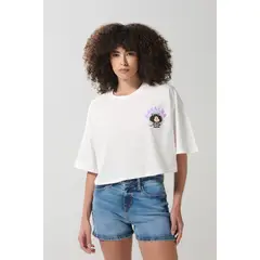 KOAJ - Camiseta crop top oversize crema clara de Mafalda Mujer