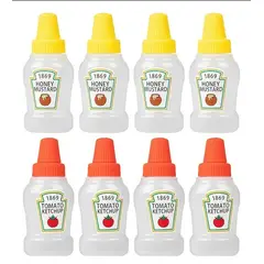 PLASTIRED - Mini botellitas salsas para lonchera x 8 unidades set