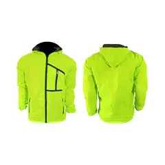 GENERICO - Chaqueta Rompevientos Verde Neón 90% Impermeable Ciclismo Running MTB