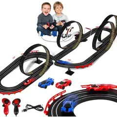 JUGUETERIA EXPRESS - Pista Eléctrica De Carros 4 Giros 600cm Recargable Slot Race