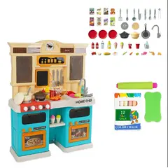 JUGUETERIA EXPRESS - Cocina Infantil Con Agua, Luz, Sonido, Vapor 85 Accesorios verde