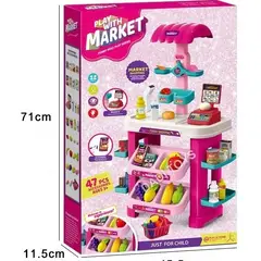 GENERICO - Juego De Supermercado Con Canasta Caja Y Comida Juguete