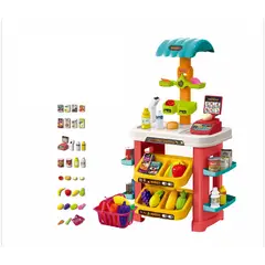 GENERICO - Juego De Supermercado Con Canasta Caja Y Comida Juguete niños