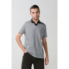 KOAJ - Camiseta polo azul intensa con manga corta y cuello V Hombre