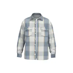 KOAJ - Sobrecamisa oversize unicolor a cuadros con doble bols Hombre