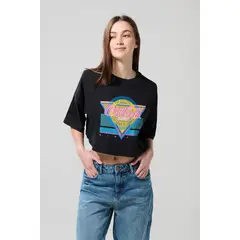 KOAJ - Camiseta crop top femenina fit oversize manga corta con Mujer