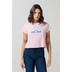 KOAJ - Camiseta rosada clara manga corta con arte de Looney Tu Mujer
