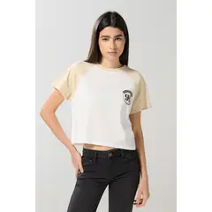 KOAJ - Camiseta crema manga ranglan corta de Harry Potter Mujer