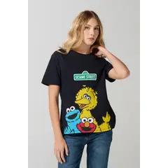 KOAJ - Camiseta azul intensa manga corta de Plaza Sésamo Mujer