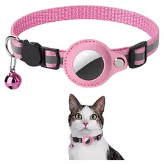 GENERICO - Collar Reflectivo Mascotas Gato Perro Airtag Color Rosado