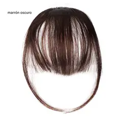 GENERICO - Capul Flequillo Postizo Peluca Falso Extension Cabello Marrón oscuro