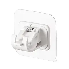 GENERICO - Soporte Gancho Para Tubo Cortina Adhesivo Sin Perforar X2 Blanco