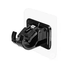 GENERICO - Soporte Gancho Para Tubo Cortina Adhesivo Sin Perforar X2 Negro