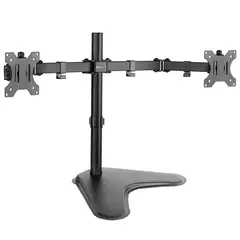 KLIP XTREME - Brazo Soporte Doble para Monitor de 13 a 32 Pulgadas con Base