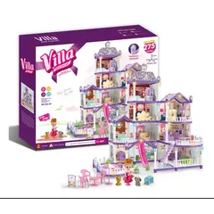 JUGUETERIA EXPRESS - Casa De Muñecas Villa Armable 275 Piezas 66cm Alto Niñas