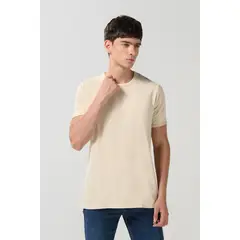 KOAJ - Camiseta en algodón con rib en cuello y en boca de mang Hombre