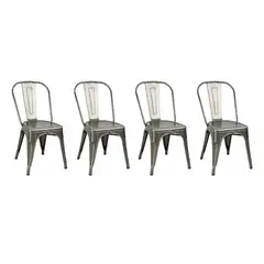 DISTRIONLINE - Silla Metálica Industrial Tolix Raw X 4