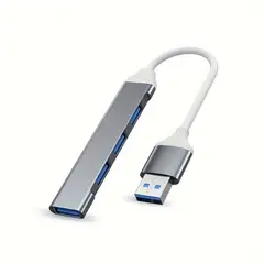 GENERICO - Multitoma Plateado Usb - Usb Multiplicador A 4 Puertos