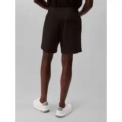 CALVIN KLEIN - Pantaloneta negra de punto de canalé con monograma bordado