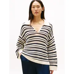 TOMMY HILFIGER - Saco multicolor tipo polo de punto calado