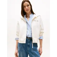 TOMMY HILFIGER - Buzo blanco con capota y cremallera